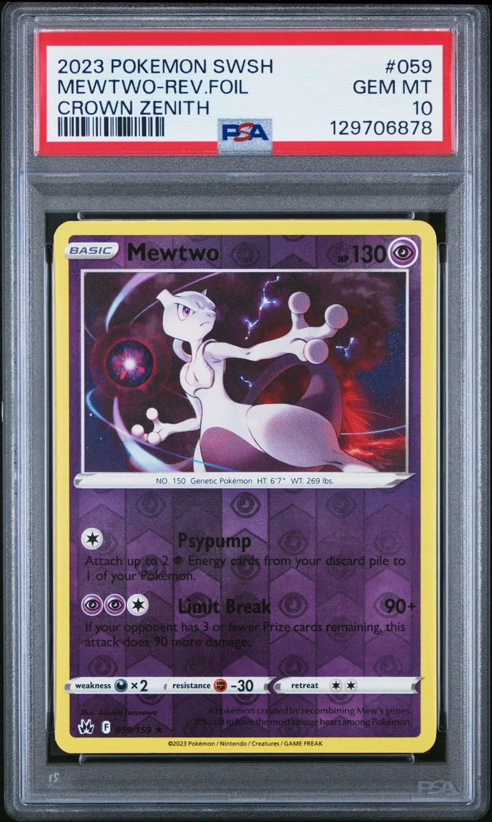 Mewtwo Pokémon TCG Holo Rare Grade 10 Individual Collectible Card