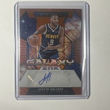 2023-24 Obsidian Justin Holiday Galaxy Ink Electric Etch Orange Flood Auto #/75