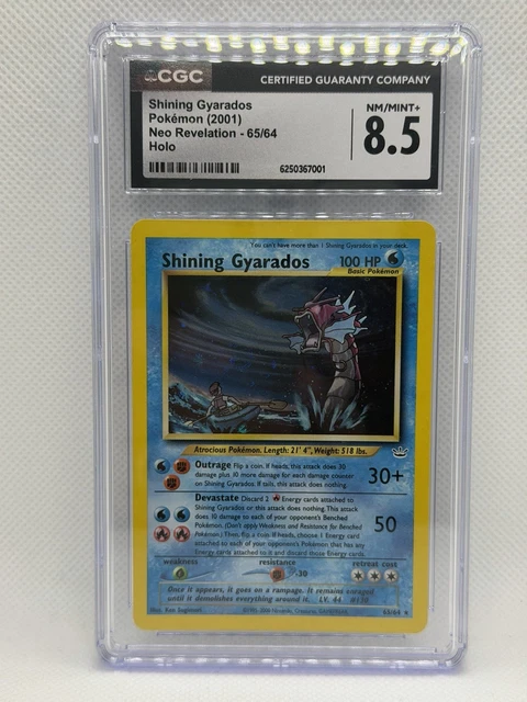 Pokémon Shining Gyarados 2001 Neo Revelation 65/64 Holo CGC 8.5 w/ Swirl