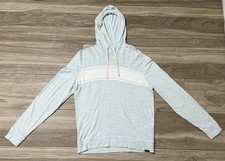 Size M - Faherty Men's Blue Sunwashed Midweight Organic Hoodie