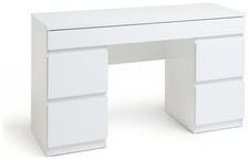 Jenson Double Pedestal Dressing Table-Matte White (B GRADE 1039.)