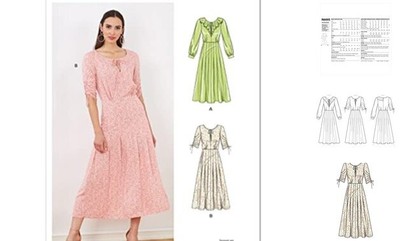  UN6695A Misses' Dress Sewing Pattern Kit, Code N6695, Sizes 4-6-8-10-12-14-16 