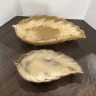 Two (2) Vintage Frankoma Leaf Bowl Dishes 225 (9”) & 226 (12”) • Desert Gold