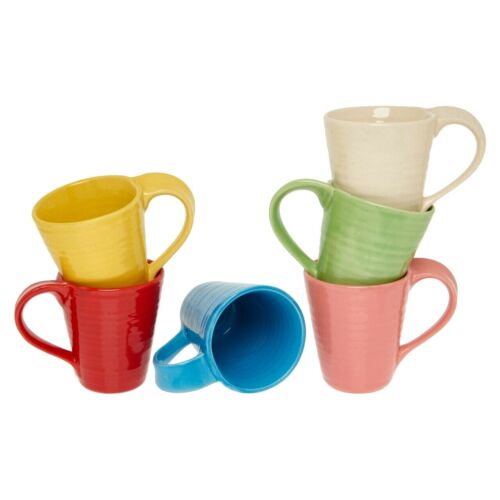 Stoneware mugs Set of 6 mugs Handmade mug Multi Coloured Coffee Large Mugs 350ml - Picture 3 of 6