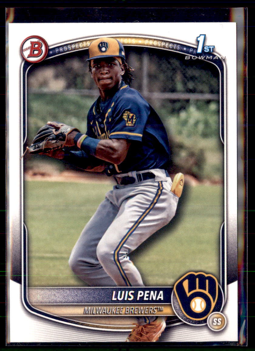 2025 Bowman Prospect Paper Luis Pena Milwaukee Brewers #BP-38 5 Card Lot