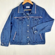 Pendleton Womens Beaded Western Long Sleeve Casual Denim Jacket Size Medium