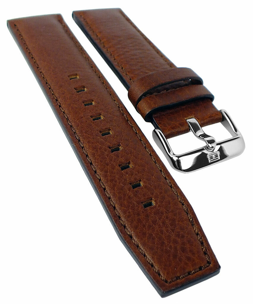 Tommy Hilfiger Bracelet de Rechange 22mm Cuir Braun Avec Glaise En Couture