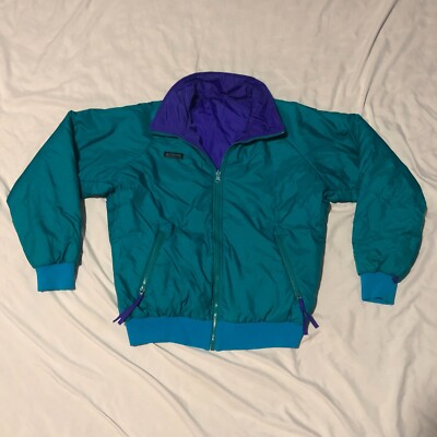 Columbia Reversible Jacket Men's MEDIUM Teal/Purple Nylon Thinsulate 3M