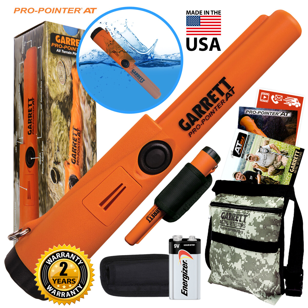 Garrett Pro Pointer AT Metal Detector Waterproof ProPointer with 