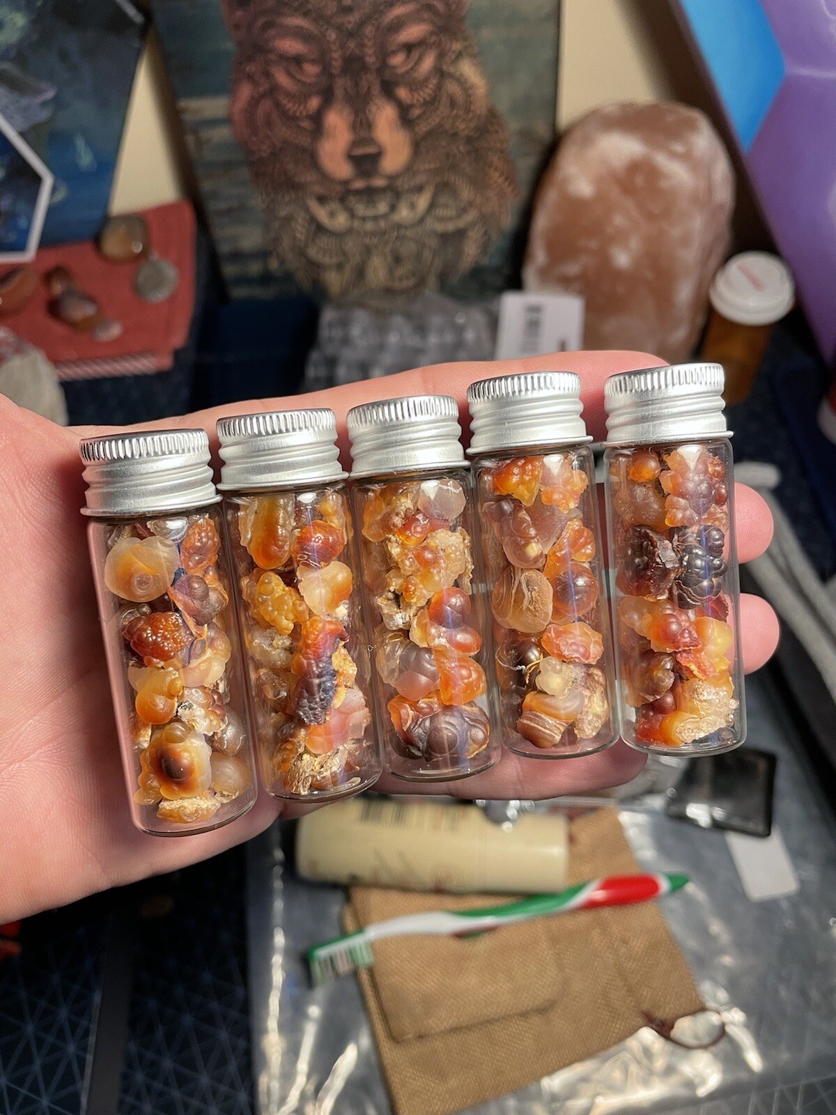 Black Hills Arizona Fire Agate Vials 1pc | eBay