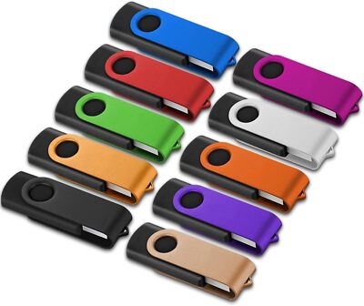 Lot 10PCS 1/2/4/8/16GB USB Flash Drive Swivel Thumb Memory U Stick Custom Logo
