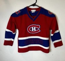 NHL Mighty Mac Sports Montreal CANADIENS Kid Jersey Size 5 Stitch Blank RARE VTG