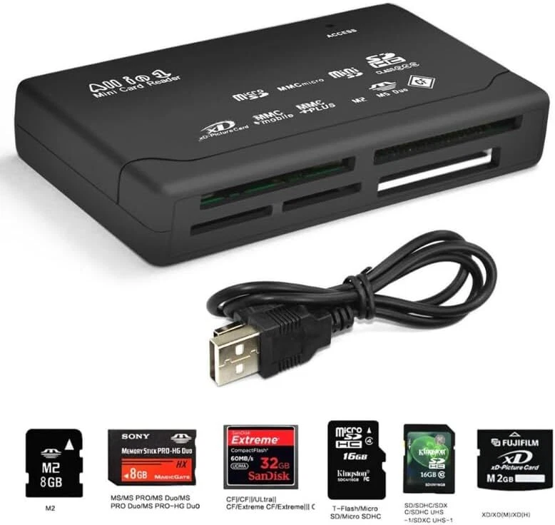 Memory Card Reader Mini 26-IN-1 USB 2.0 High Speed For CF xD SD MS SDHC - Image 3 of 4