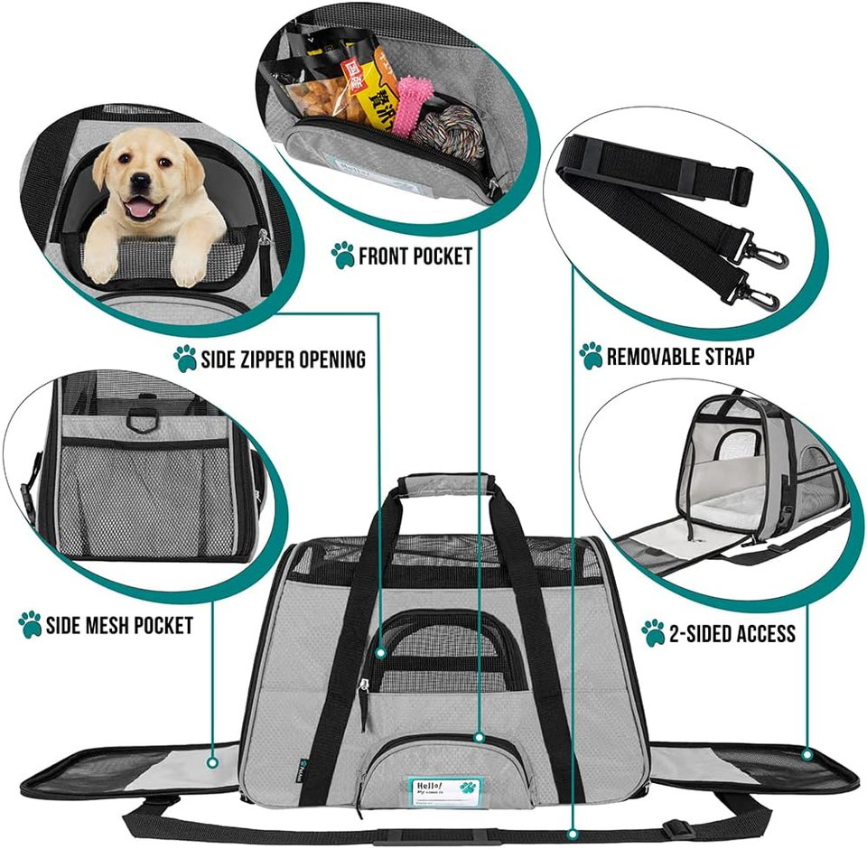 Airline Approved Pet Carrier for Cat, Soft Sided Dog Carrier for Small
