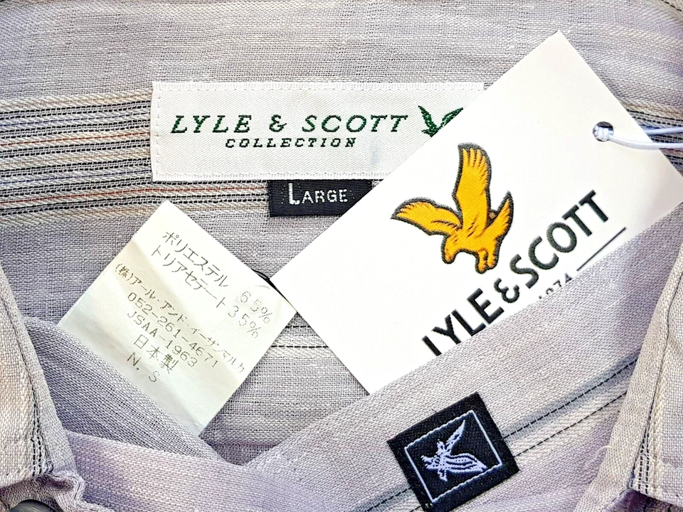 CAMISA DE NOCHE LYLE & SCOTT COLLECTION Para Hombre Gris Rayas L/S - L - 46" - PVP £69 Foto 3 de 4