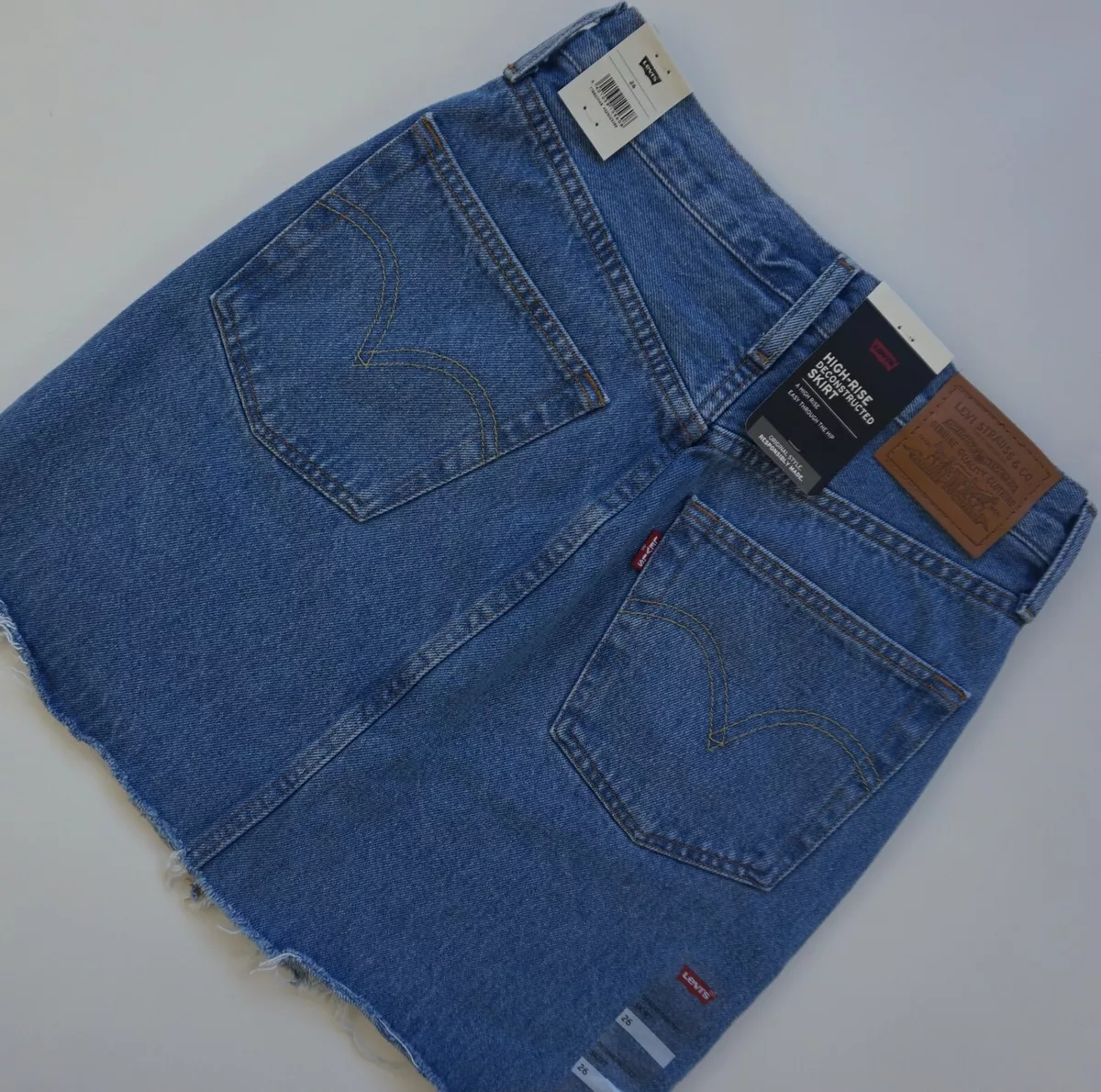 LEVI S HIGH RISE DECONSTRUCTED SKIRT Women s Authentic BRAND NEW