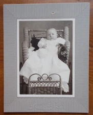 Cabinet Card Portrait of BABY in WHITE Gown-WALTER SWARTZLANDER 5.5"X4.5"-NICE