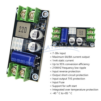 DC7-38V to DC5/12/24V 6A Step Down Voltage Regulator Buck Converter Board DC-DC