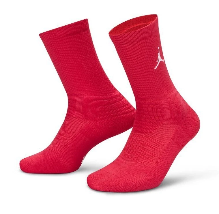 Jordan Flight Crew Socks - CT0527 613 - Red / White - Mens 6-8 / Wmns 6-10 - NEW