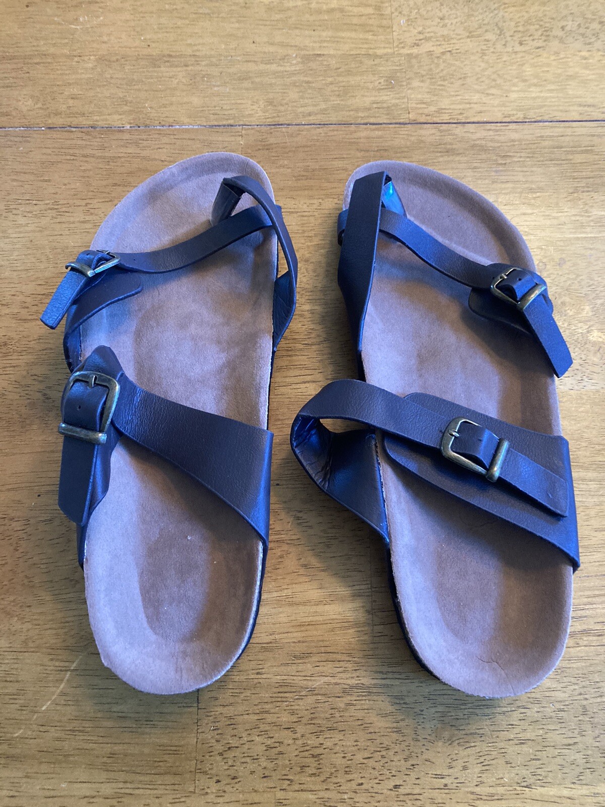 SAOLA Sandali donna slip on 2 cinturini suola sughero casual ciabatte piatte 8 5 39