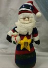 Patriotic Plush Fabric Free-Standing Santa - Red White Blue & Green Christmas  — photo 1