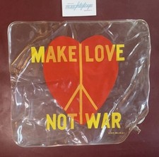Vtg “Make Love Not War” Inflatable Pillow 1960s Alger NY Peace Sign 60’s *READ*