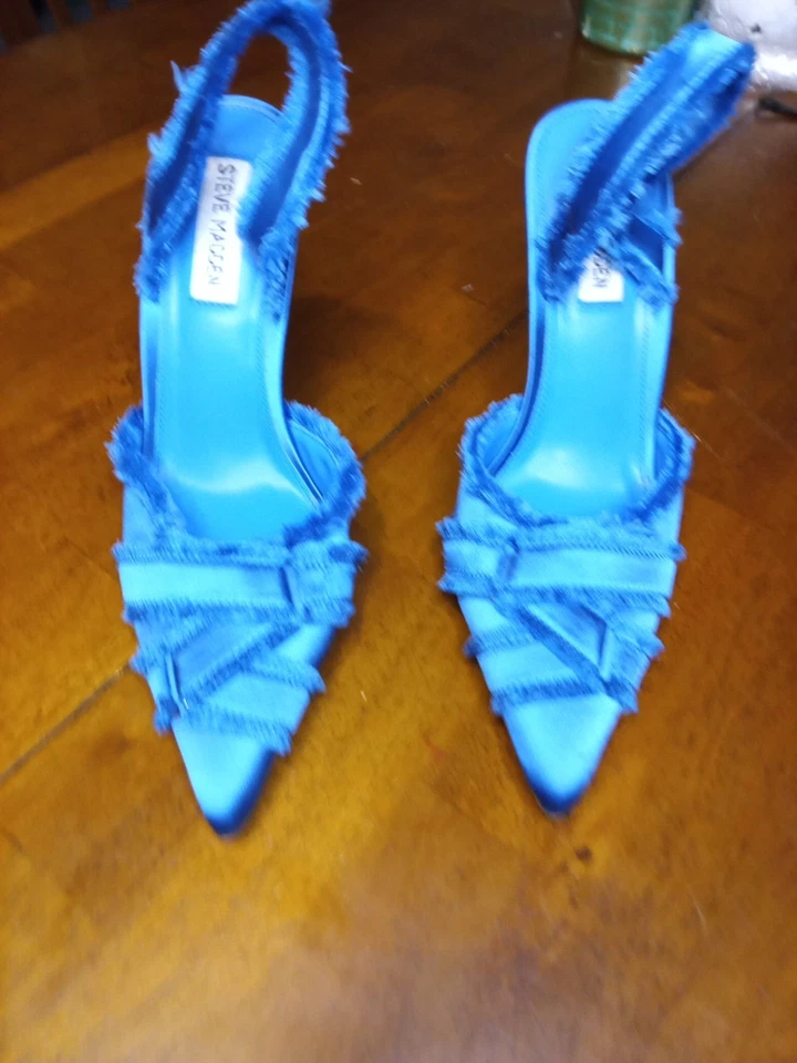 Steve Madden Larysa регулируемый ремень слинга каблук в кобальтовый синий - Изображение 2 из 4