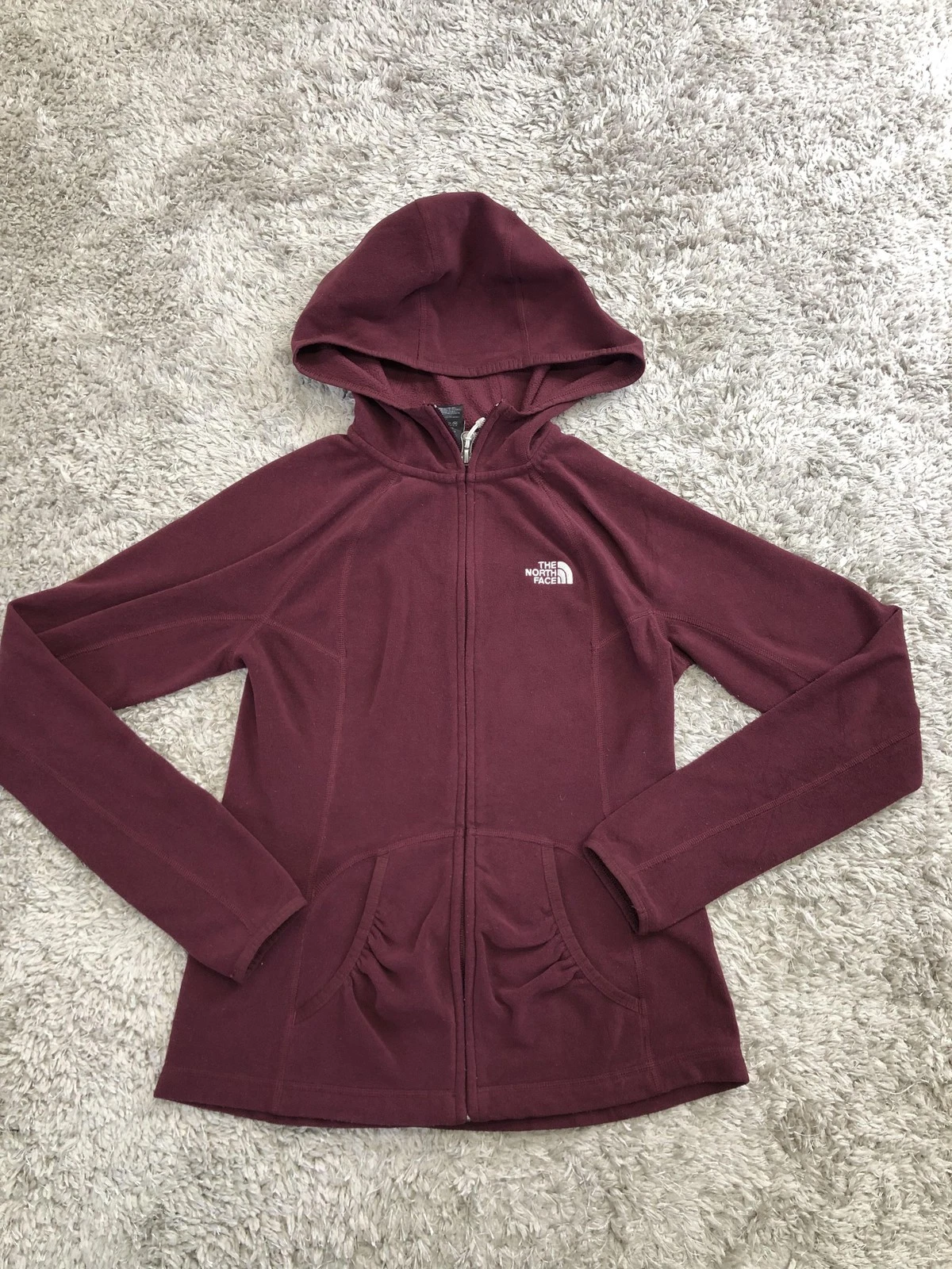The North Face Fleece Jacket Womens Small Purple Full Zip Hooded Hoodie Sweater