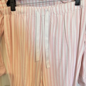 Victorias Secret Pink White Signature Stripe PJ Set 2 Piece Size Sm EUC