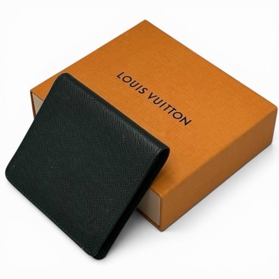 Original Louis Vuitton Geldbörse mit Doppelfaltung, Taiga Leder grün M30452 V...