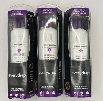EVERYDROP 3 PACK ΕVΕRYDROP ΕDR1RXD1 Refrigerator Filter 1 Replacement NEW Sealed US