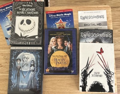 Nightmare Before Christmas, Corpse Bride, Edward Scissorhand+Hocus Pocus DVD Lot