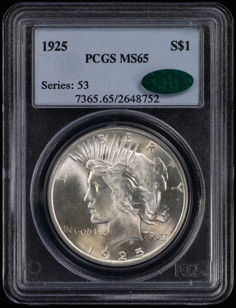 PCGS & CAC Certified Silver Grade MS 65 US Dollar Coins for sale