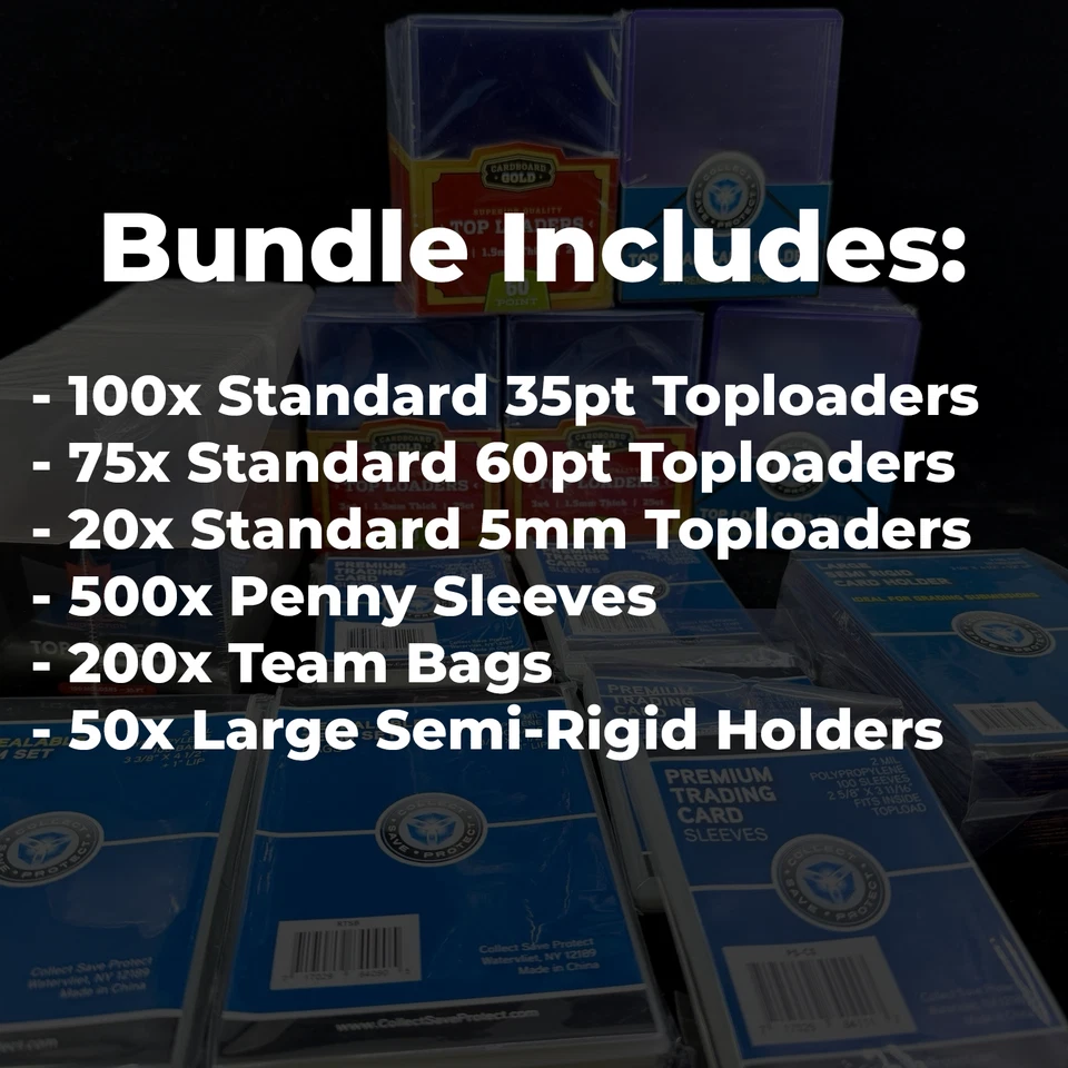 Bulk Sports Card Supplies Toploaders Lot 35pt 60pt 5mm Team Bags Penny Sleeves - Image 2 of 4