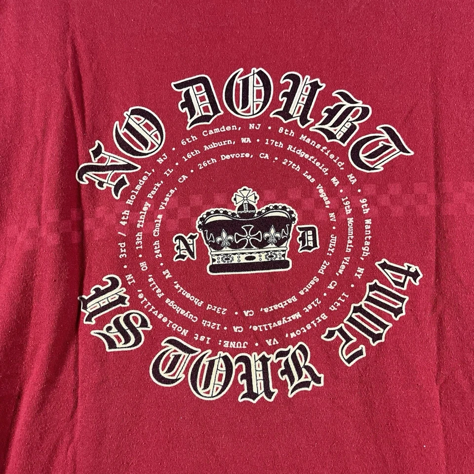 Camiseta De Colección No Doubt Tour 2004 Para Hombre XL Roja Punk Ska Gwen Stefani Doble Lado Foto 2 de 4