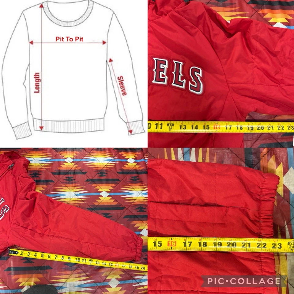 Majestic MLB Anaheim Angels Red Jacket Size Youth Size Medium Full Zip - Image 2 of 4