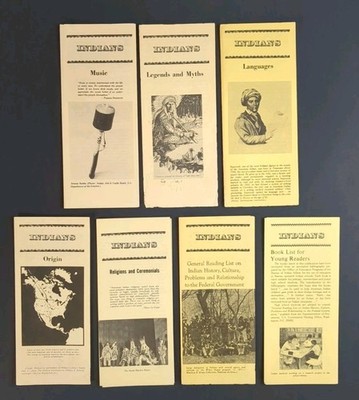 Native American Reading List Brochures Dept of Interior History Culture 1970s