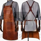 Apron Leather Blacksmith Workwear Chef Cooking Woodworking Bbq Butcher Brown