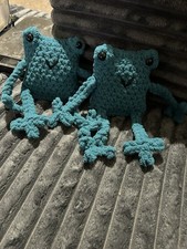 Handmade crochet leggy frog plush small stuffed animal 6-14 in