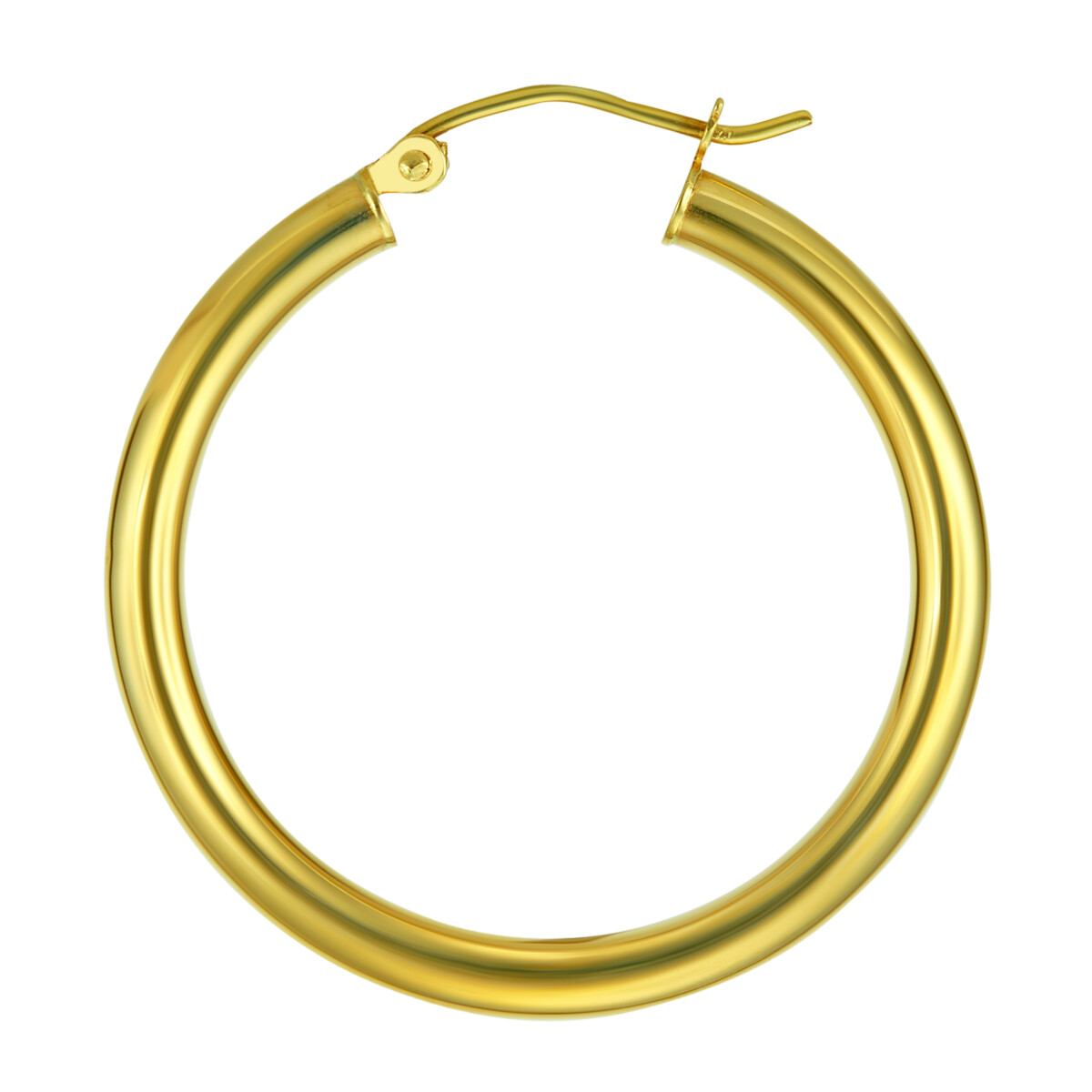 Wellingsale 14k Yellow Gold 3mm Classic Hoop Earrings (28mm Diameter)