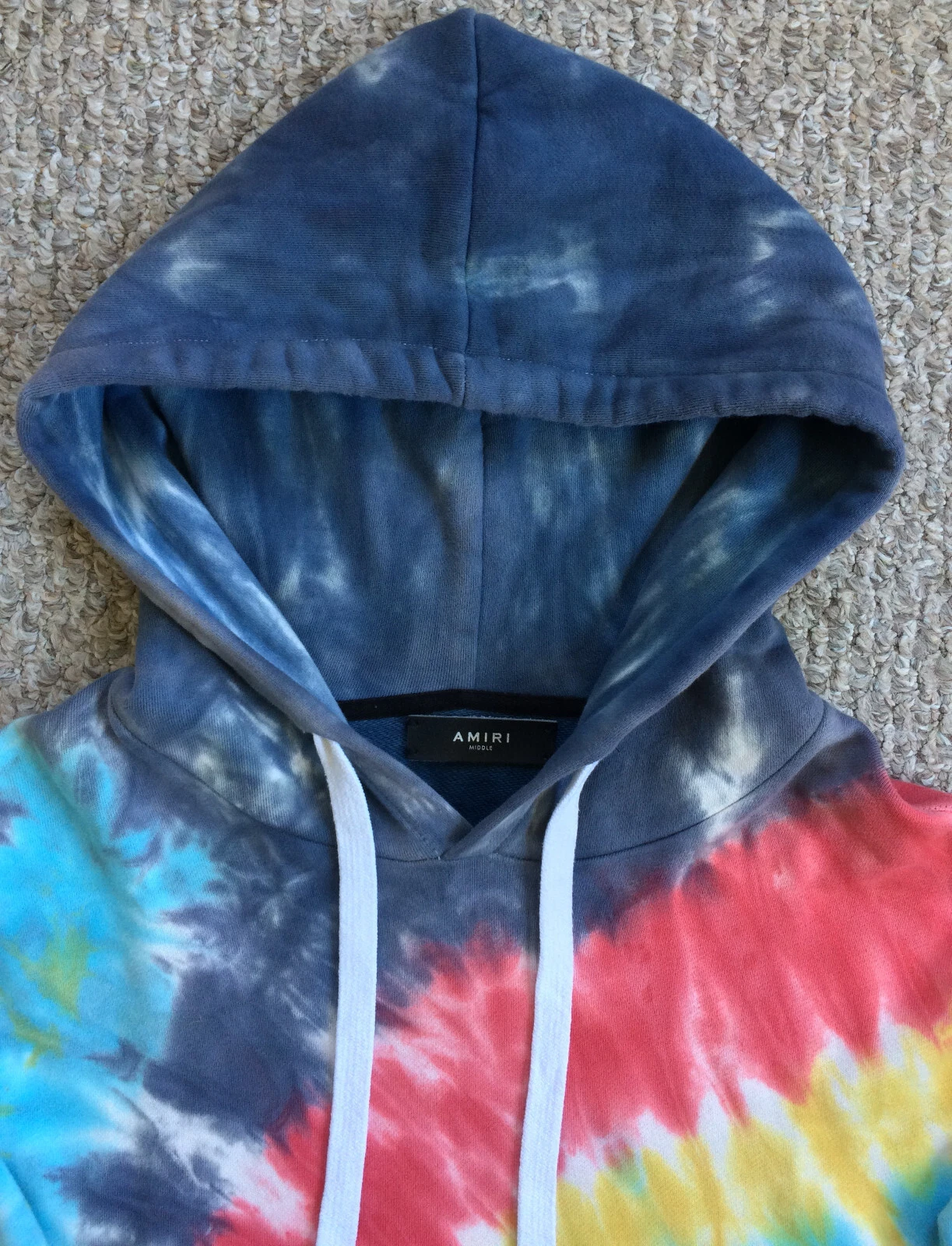 Felpa con cappuccio Amiri Distressed Tie Dye in pelle ricamata stelle