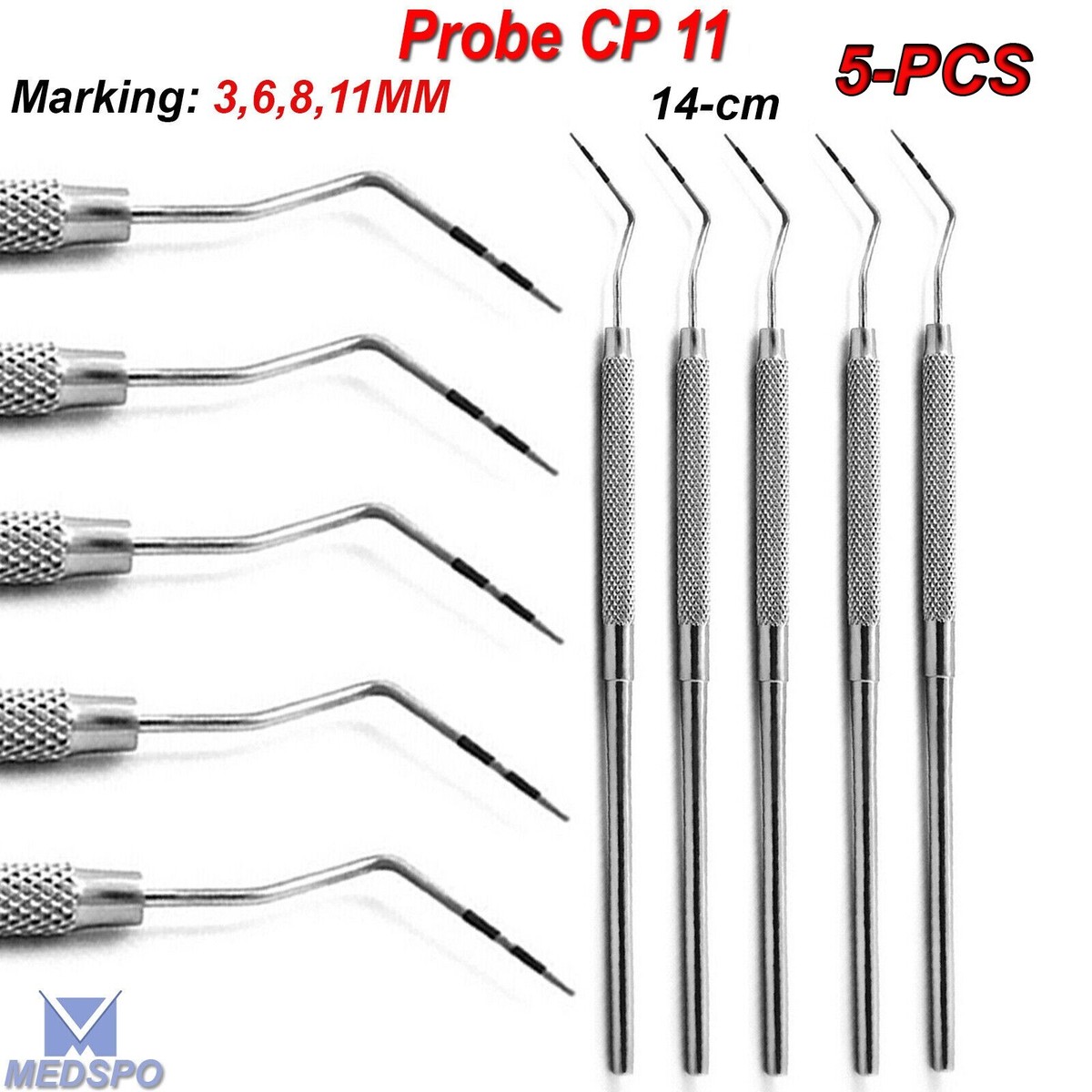 2-Pack Periodontal Expro CP11/23 Probe Dental Instruments – Stainless Steel