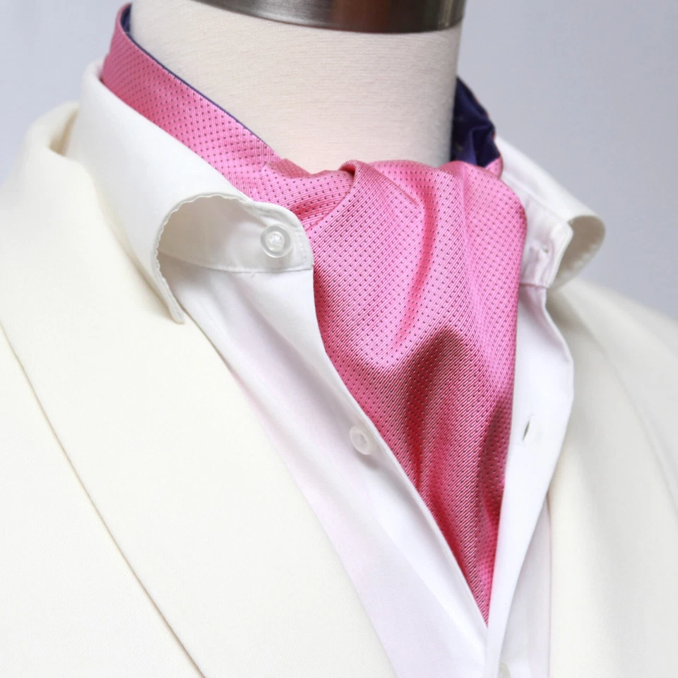 Caja de regalo de seda para hombre Cravat Ascot A210 regalo para él rosa púrpura rayas nueva con etiquetas A210 Foto 4 de 4