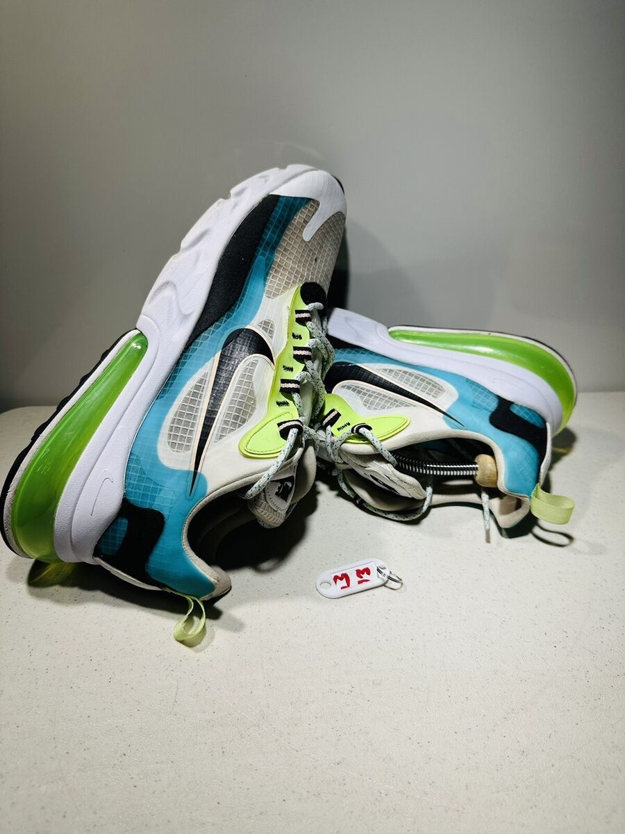 Nike Air Max 270 React SE --White, Aqua, Blk, Green Preowned Nike Air Max 270 React SE --White, Aqua, Blk, Green Preowned