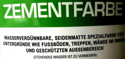 5 L ZEMENTFARBE Rühl 5Liter Farbe Spezialfarbe HELLGRAU