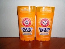 Lot 2 Arm & Hammer Ultramax Unscented Wide Antiperspirant Deodorant 2.6oz 08/26
