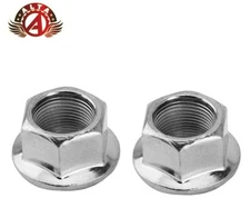 NEW! ALTA FRONT/REAR STEEL HUB AXLE NUT 14 MM SIZE IN CHROME SOLD BY PAIR