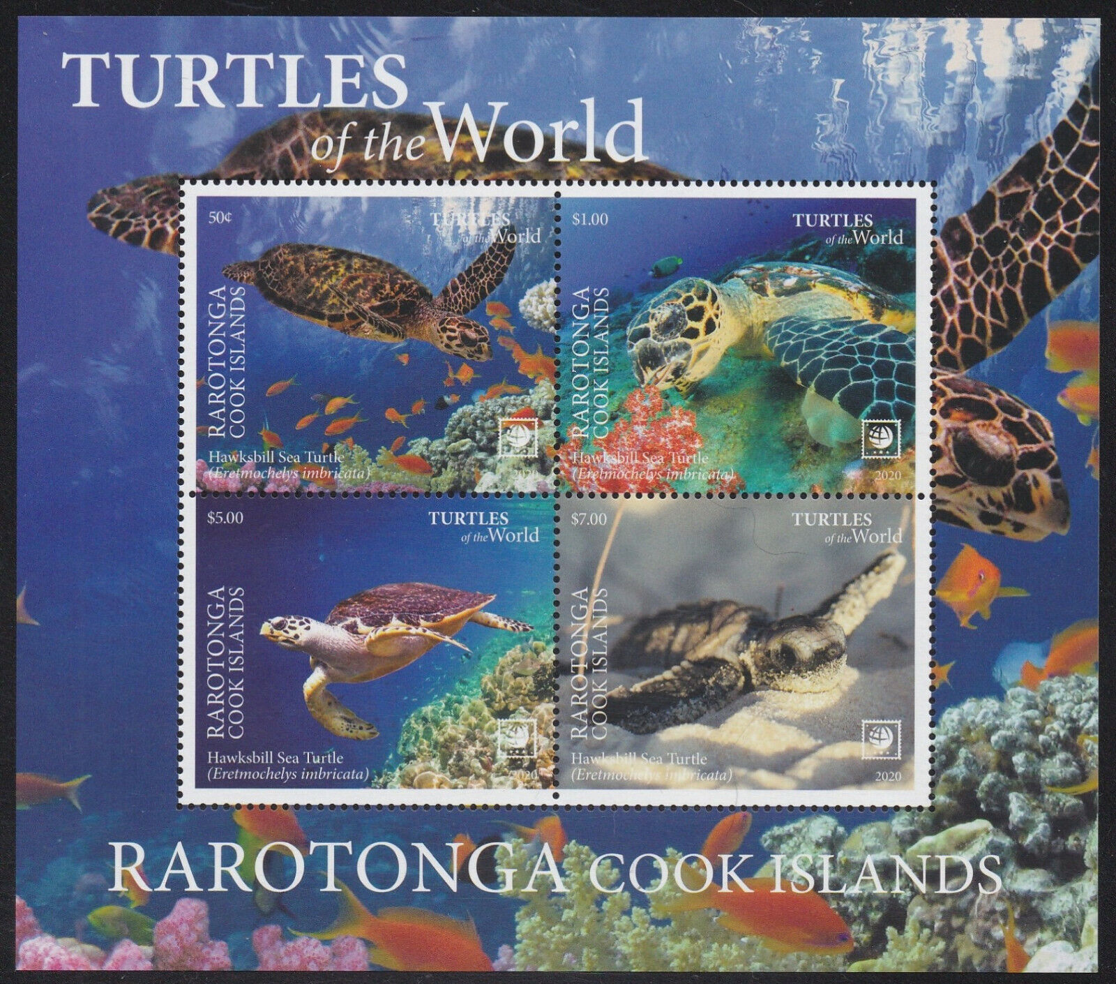 Rarotonga (2020) Turtles of the World, Part I - S/S