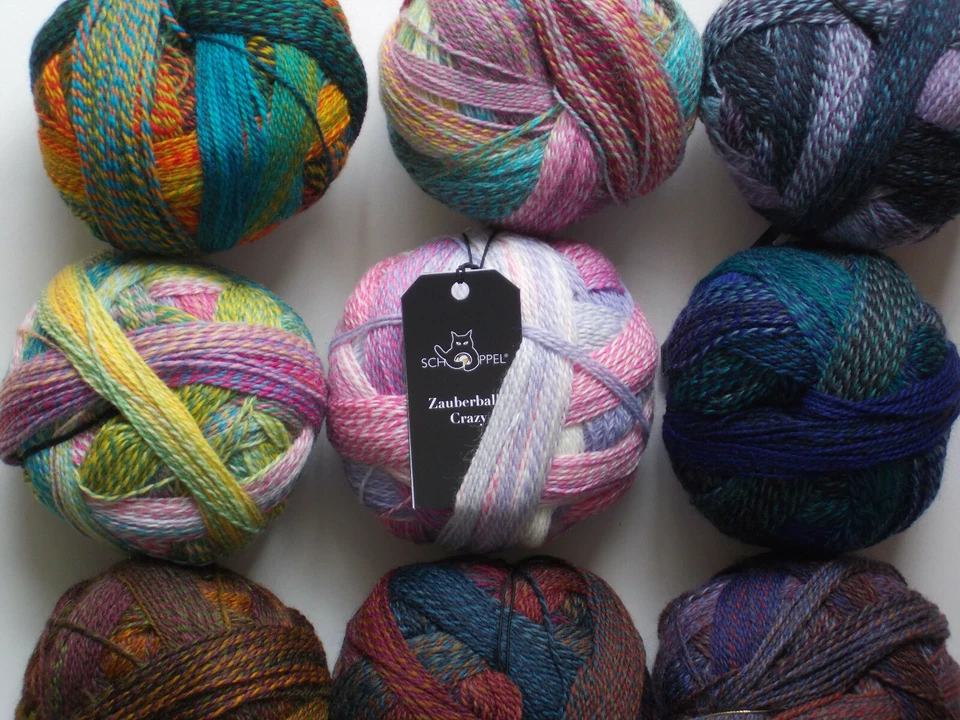 100g Crazy Zauberball Schoppel 4fach Sockenwolle - ALLE FARBEN - AUCH 2025