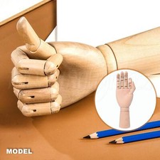 12"Wood Hand Model Flexible Fingers Mannequin Hand Right for Drawing Jewelry